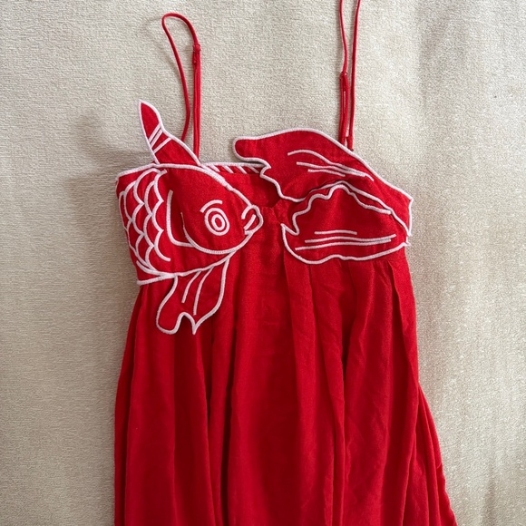 Farm Rio Red Fish Top Maxi Dress - Picture 4 of 6